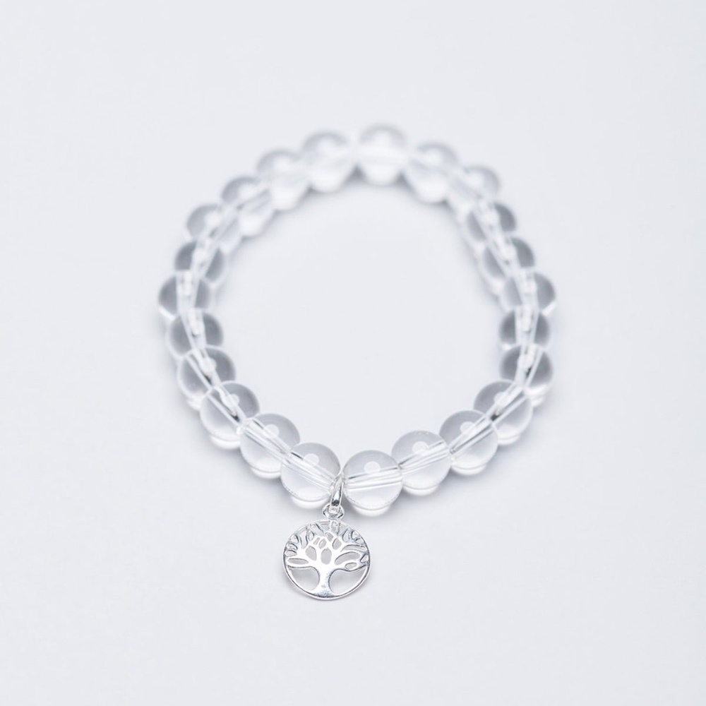 Gemstone Stretch Bracelet with Clear Quartz